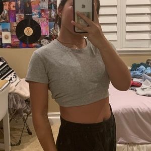 grey crop top